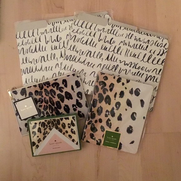 kate spade Accessories - NWT kate spade ♠️ 5 piece leopard desk bundle